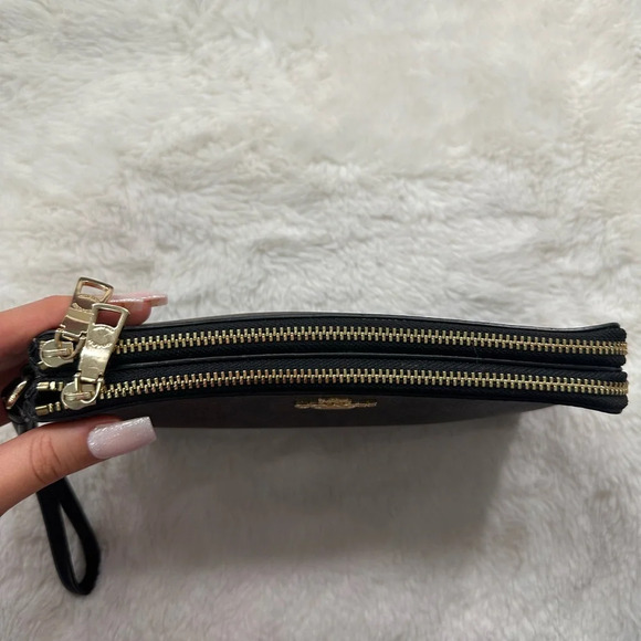 COACH SIGNATURE DOUBLE ZIPPER WRISTLET/ WALLET - Picture 4 of 7